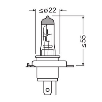 Osram H4 Halogeenlamp 12V 60/55W P43t Night Breaker Silver