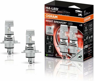 Osram Night Breaker LED Speed H4 450 Street Legal Set | +330%
