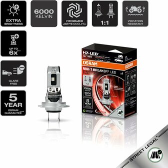 Osram Night Breaker LED H7 Speed 450 Street Legal | +450%