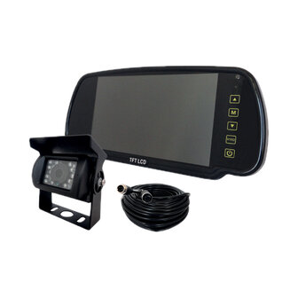 7" Achteruitkijkspiegel Camera Set Bedraad