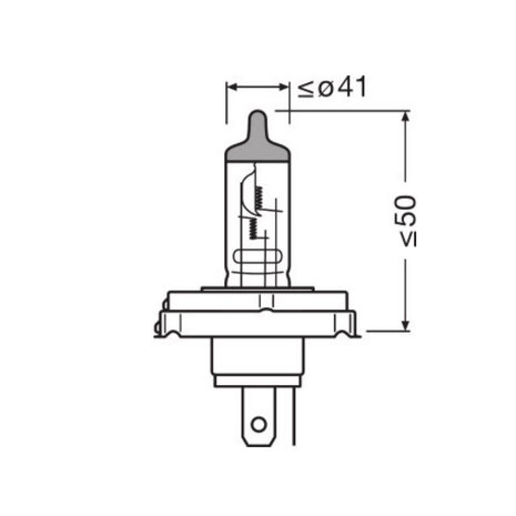 Osram R2 Halogeenlamp 12V 100/90W P45t Super Bright Premium