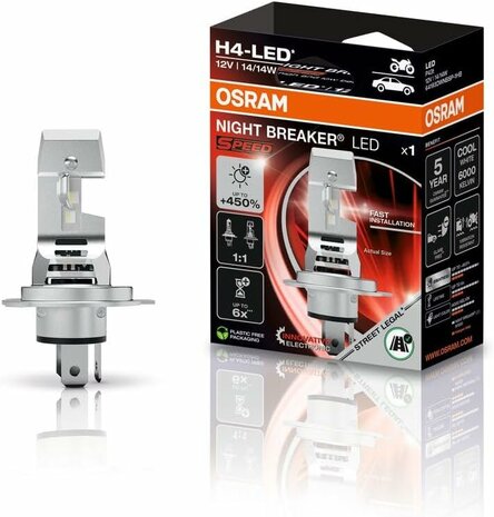 Osram Night Breaker LED Speed H4 450 Street Legal | +330%