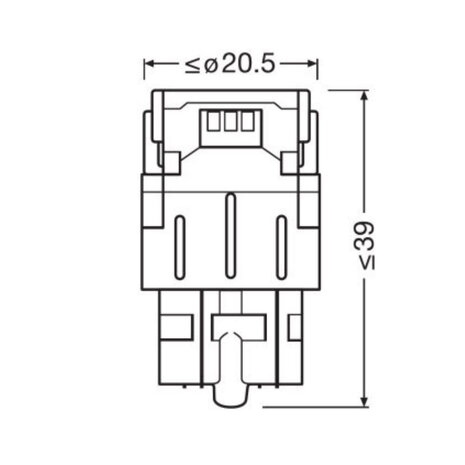 Osram W21 5W LED Retrofit Wit W3x16q 2 Stuks