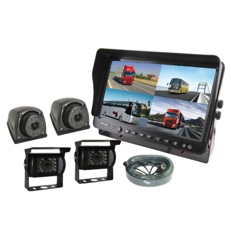 7" AI Achteruitrijcamera Set Bedraad | Incl. 4 Camera's