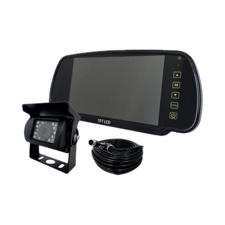 7" Achteruitkijkspiegel Camera Set Bedraad