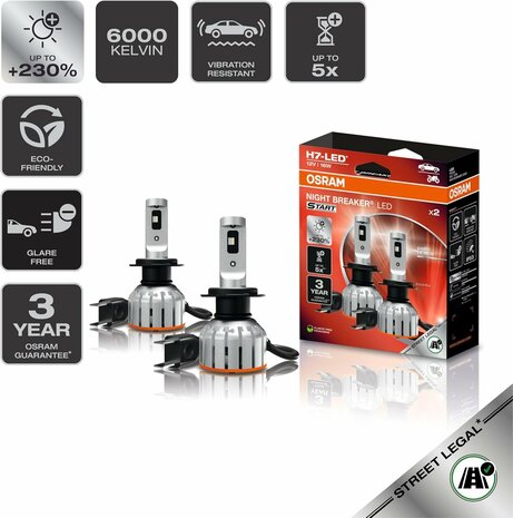 Osram Night Breaker LED Start H7 Street Legal | +230%